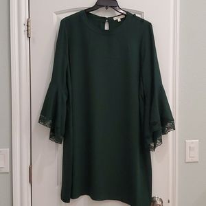 Forest green evening dress